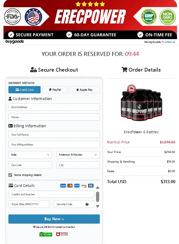  ErecPower checkout page 